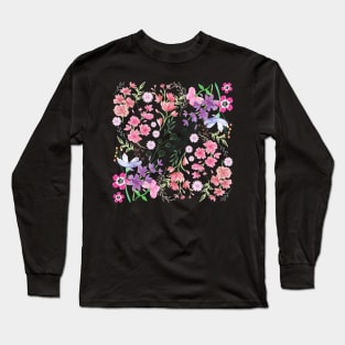 Watercolor Flowers Long Sleeve T-Shirt